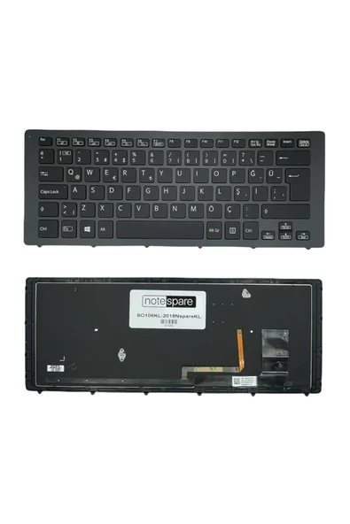Sony ile Uyumlu Vaio SVF15N2Y2E, SVF15N2Z2E, SVF15N2Z2R Notebook Klavye Işıklı Siyah TR ürün görseli 1