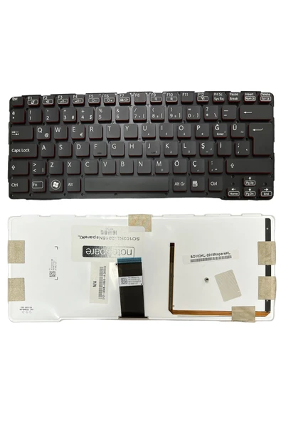 Sony Uyumlu Vaio SVE14AG19L, SVE14AJ12L, SVE14AJ13L Klavye TR Işıklı Siyah ürün görseli 1