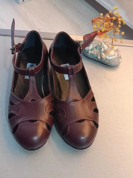 BORDO, STRAPORA, SWİNG, LİNDY HOP, DANS VE SPOR AYAKKABISI, KAPALI BURUN, 2 CM TOPUK, DÜZ TABAN ürün görseli 1