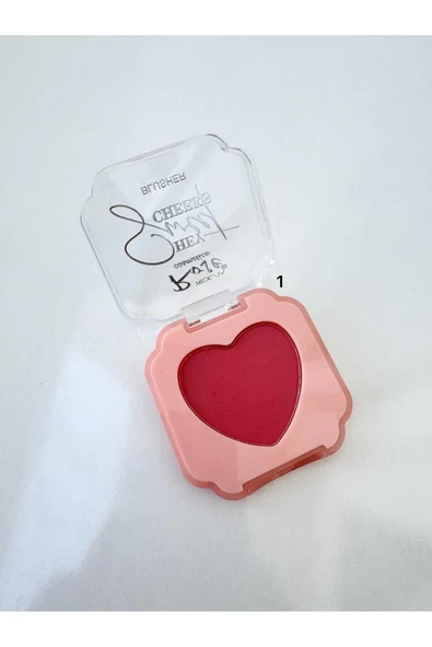 3B Trend Rose Sweet Cheeks Tekli Mat Allık No:1 Kalp Desenli Doğal Görünüm Veren Kadifemsi Mat Blush ürün görseli 1