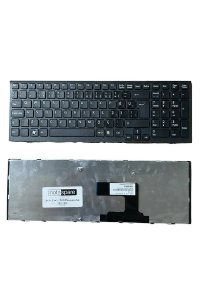 Sony ile Uyumlu Vaio VPC-EL17FX, VPC-EL17FX/B, VPC-EL17FX/W Notebook Klavye Siyah TR ürün görseli 1
