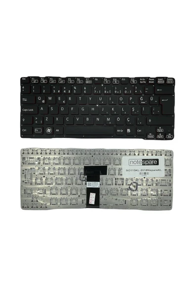 Sony Uyumlu Vaio SVE-14A1M, SVE-14A1M6EW, SVE-14A1S Klavye TR Siyah ürün görseli 1