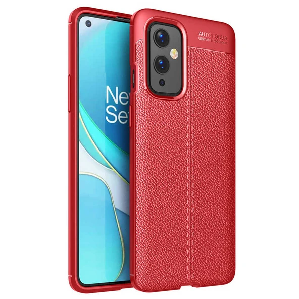 One Plus 9 Kılıf Deri Desenli Kamera Korumalı Silikon ürün görseli 1
