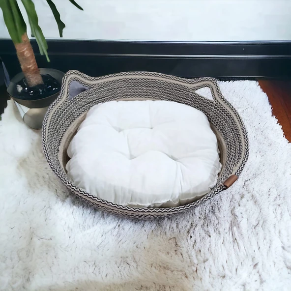 Decohandy 40 Cm Elyaflı Kedi Yatağı ürün görseli 1