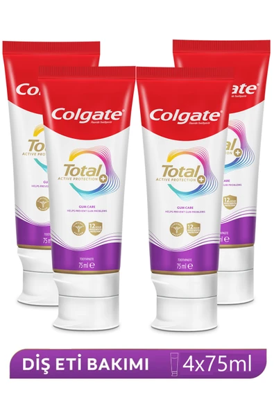 Colgate Total Aktif Koruma Diş Macunu 75 Ml x 4 Adet ürün görseli 1