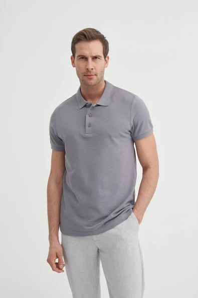 Cazador 46130 Polo Pıke Tshırt Erkek Polo Yaka Açık Gri Tişört ürün görseli 1