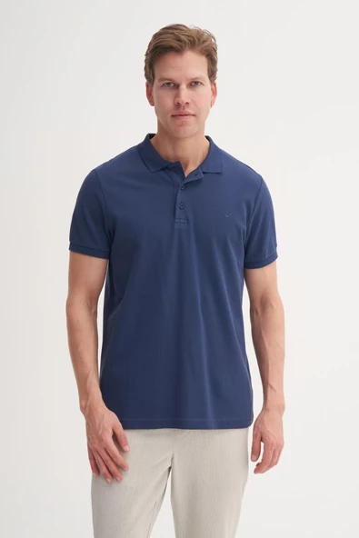 Cazador 46130 Polo Pıke Tshırt Erkek Polo Yaka İndigo Tişört ürün görseli 1