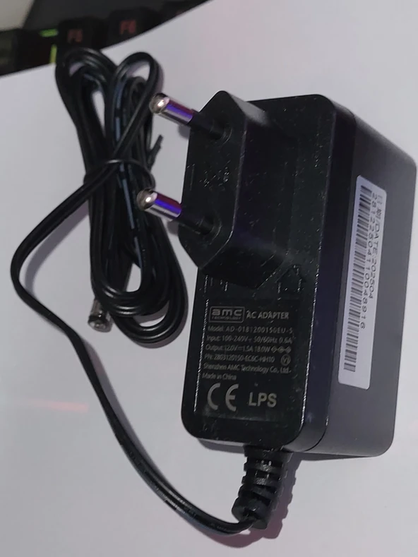 AC/DC Adaptör 12 volt 1. Amper şerit led, uydu,modem,router ADAPTÖR ürün görseli 1