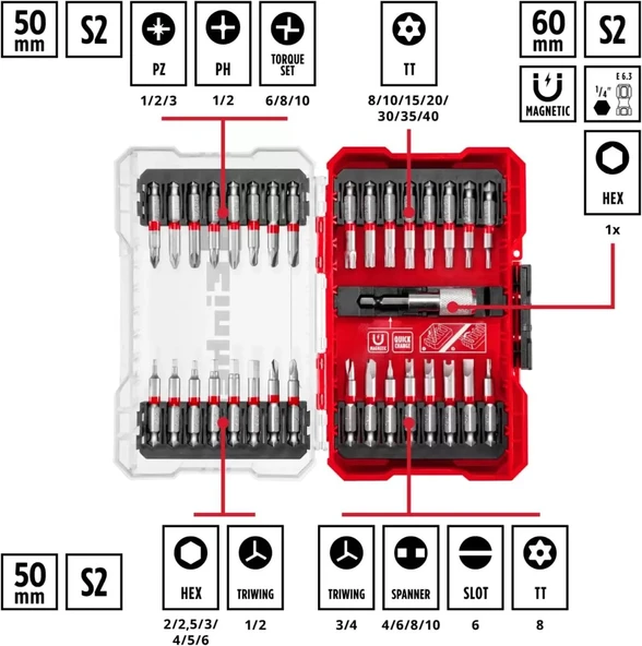 Einhell M‑CASE 33 Parça Uç Seti 49118903 - Resim 7