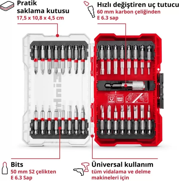 Einhell M‑CASE 33 Parça Uç Seti 49118903 - Resim 4