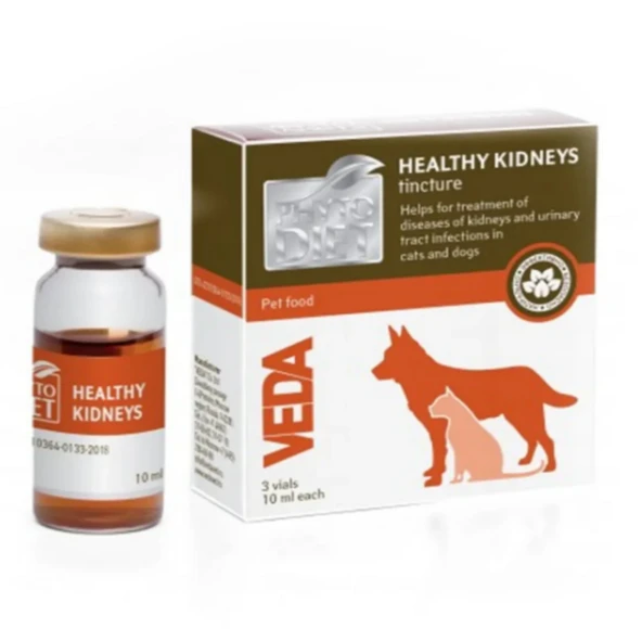 Veda Healthy Kidneys Kedi & Köpek Böbrek Destek Damlası 3x10 ml (Hap Yutmayanlara) ürün görseli 1