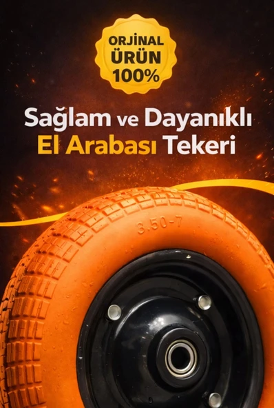 akatsuki Profesyonel Patlamaz Yeni Nesil Pu El Arabasi Tekeri Saglam Uzun Ömürlü Rulman Bilyali Çap: 350 Mm ürün görseli 1