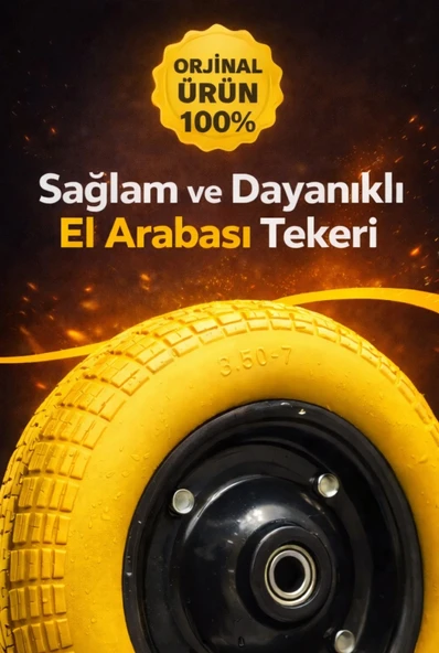 akatsuki Profesyonel Patlamaz Yeni Nesil Pu El Arabasi Tekeri Saglam Uzun Ömürlü Rulman Bilyali Çap: 350 Mm ürün görseli 1