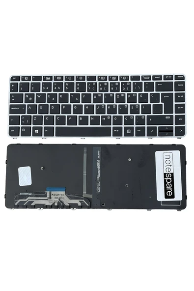 HP Uyumlu EliteBook Folio 1040 G3 (M5R98AV) Işıklı Klavye Siyah TR Gümüş Çerçeveli ürün görseli 1