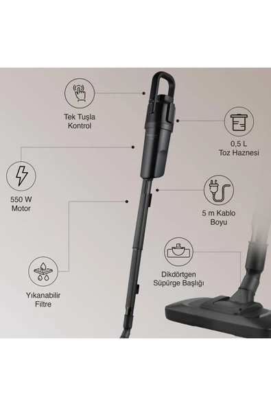 Range Vector Kablolu Dik Süpürge - Resim 2