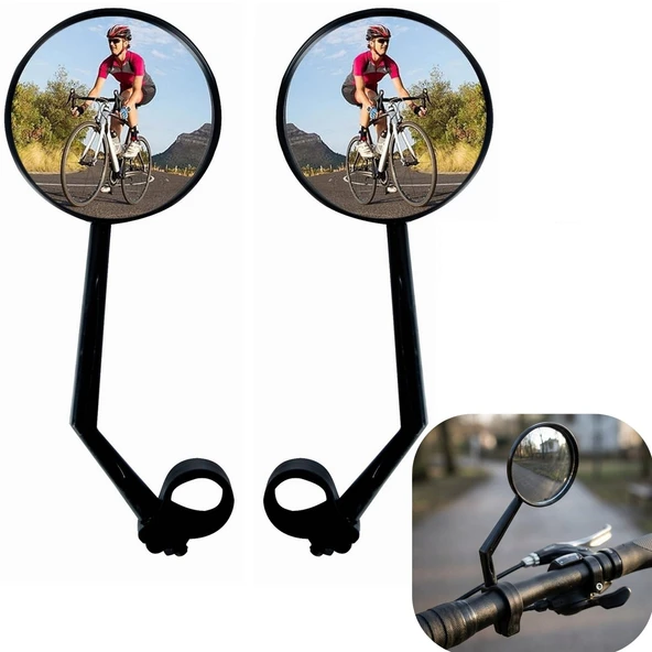 1 ADET Bisiklet Aynası Geniş Açı 20 cm Uzunluk 8 cm Ayna Çapı Ayarlanabilir Güvenli Sürüş Aynası ürün görseli 1