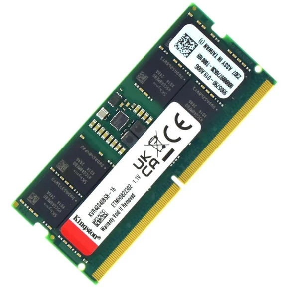 Kingston 16GB Ddr5 4800MHZ CL40 Notebook Ram KVR48S40BS8-16 ürün görseli 1
