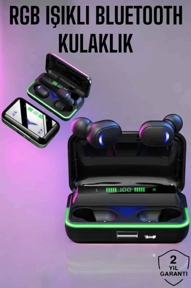 Powerbank Özellikli Kablosuz Bluetooth Kulaklık RGB Işıklı P57834S4906 ürün görseli 1