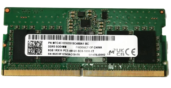 Micron 8 GB 4800 MHz CL40 MTC4C10163S1SC48BA1 EF DDR5 Ram ürün görseli 1
