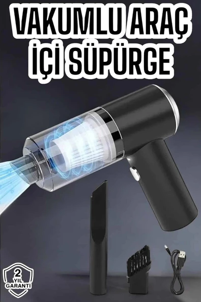 Üflemeli Güçlü Vakumlu Ev Ofis Araç Süpürgesi El Süpürgesi Şarjlı P56556S7946 ürün görseli 1