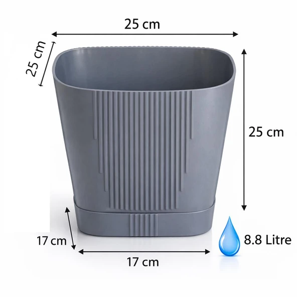 PTTAVM: SO-ZB05 Zambak Dekoratif Plastik Saksı 8.8 Litre No:5