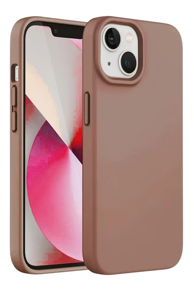 Apple iPhone 13-14 Liquid Lansman Silikon Kılıf Acı Kahve ürün görseli 1
