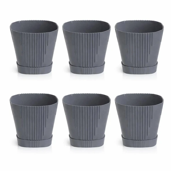 SO-ZB05 Zambak Dekoratif Plastik Saksı 8.8 Litre No:5 Antrasit 6 Adet ürün görseli 1