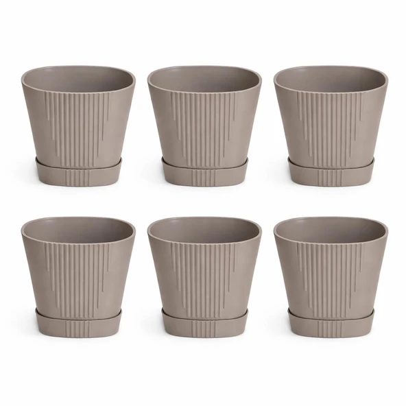 SO-ZB05 Zambak Dekoratif Plastik Saksı 8.8 Litre No:5 Mocha 6 Adet ürün görseli 1