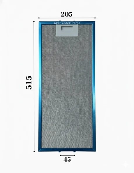 En 20,5 cm Boy 51,5 cm Aspiratör Davlumbaz Metal Yağ Filtresi ürün görseli 1