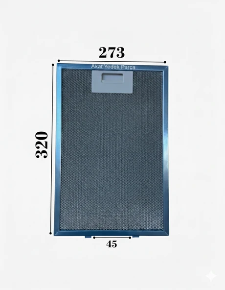 Beko İle Uyumlu ADT 61630 BI Davlumbaz Metal Filtresi ürün görseli 1