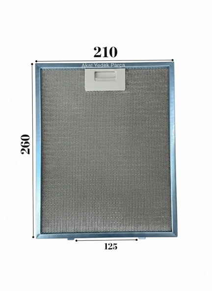 En 210mm Boy 260mm Arka Tırnak Arası 125mm Aspratör Filtresi ürün görseli 1