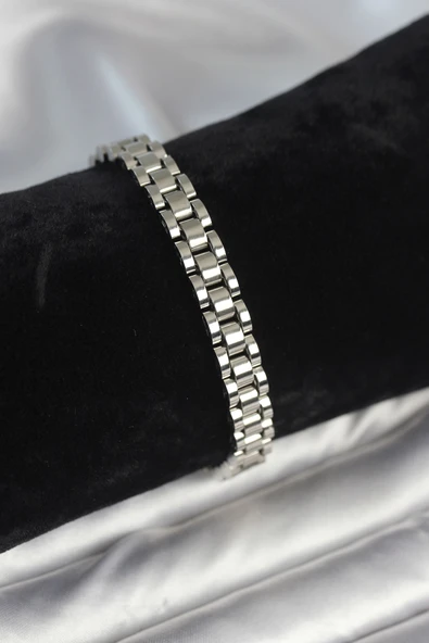 Bakımlı Erkek için Silver Çelik 7MM Kalınlık Stil Künye Bileklik ürün görseli 1