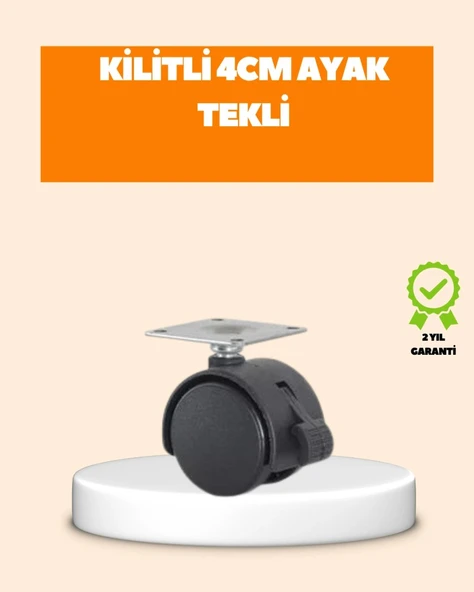 4 Cm Kilit Mekanizmalı Mobilya Ayağı Tekli ürün görseli 1