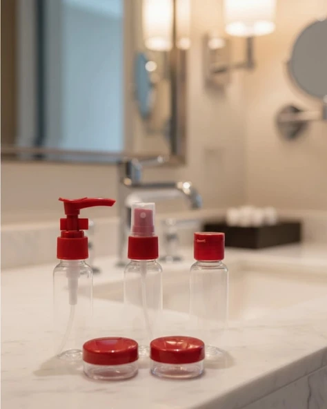 5’li Seyahat Boy Kozmetik Şişe Seti 30 Ml Çantalı Organizer ürün görseli 1