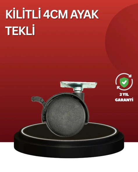 Sessiz Dönen Kilitli Mobilya Tekerleği 4 Cm ürün görseli 1
