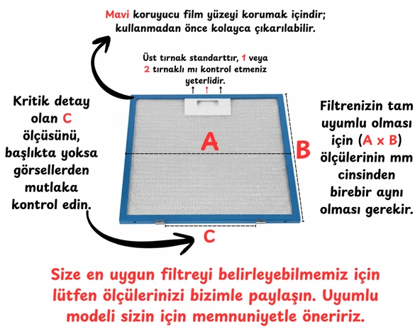 Arçelik İle Uyumlu P 27 YI - 8863331100 Davlumbaz Metal Filtresi ürün görseli 1