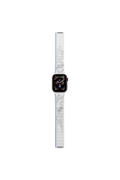 Youngkit Watch 44mm Uyumlu Kordon Youngkit Technology Magnetik Tak Çıkar Silikon Strap Kayış Beyaz ürün görseli 1