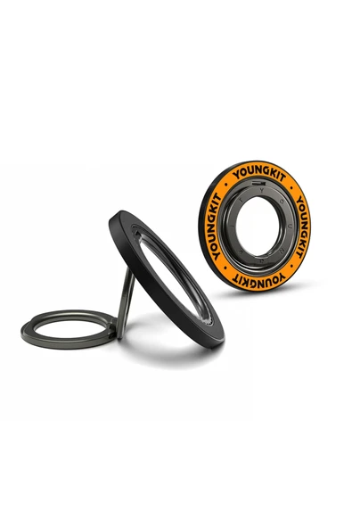 Youngkit Parmak Ring Stand Magnetik 360 Derece Dönebilen Double Ring Serisi Turuncu ürün görseli 1