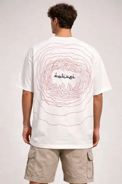 Erkek Bisiklet Yaka Baskılı Kısa Kollu Tişört Streetwear Günlük Basic Pamuklu T-shirt - Beyaz ürün görseli 1