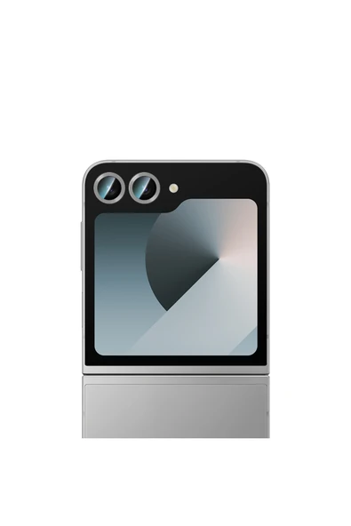 CaseWorld Galaxy Z Flip 6 Uyumlu Alloy Serisi Oleofobik Anti Reflective Kamera Lens Koruyucu Gümüş ürün görseli 1