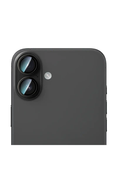 CaseWorld iPhone 16 Plus Uyumlu Alloy Serisi Oleofobik Anti Reflective Kamera Lens Koruyucu Siyah ürün görseli 1