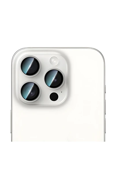 CaseWorld iPhone 16 Pro Max Uyumlu Alloy Two-Color Serisi Lens Koruyucu Gümüş ürün görseli 1