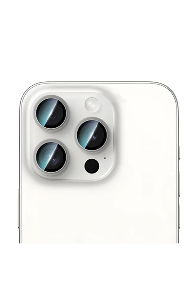 CaseWorld iPhone 16 Pro Max Uyumlu Alloy Serisi Oleofobik Anti Reflective Kamera Lens Koruyucu Gümüş ürün görseli 1