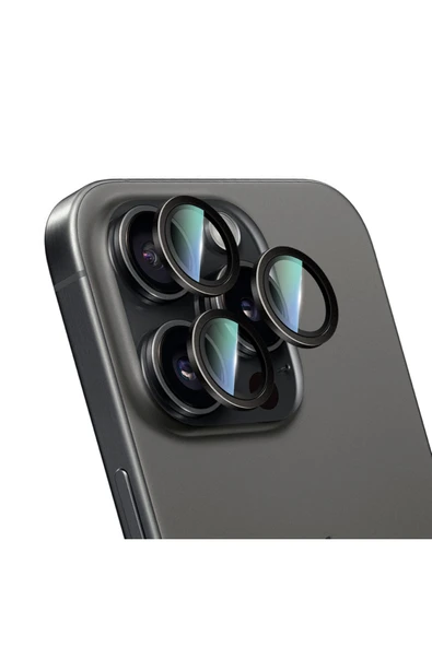 CaseWorld iPhone 16 Pro Max CaseWorld Karbon Fiber Serisi Anti Reflective Kamera Lens Koruyucu Siyah ürün görseli 1