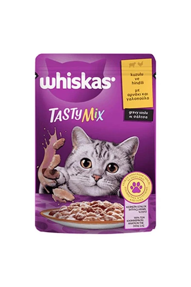 Whiskas Pouch Tastymix Sos İçinde Kuzulu ve Hindili Yetişkin Kedi Konservesi 28 Adet 85 Gr ürün görseli 1