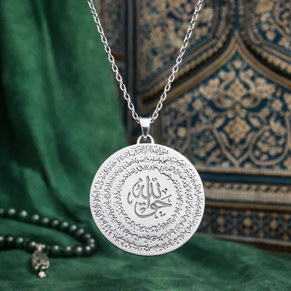 Gümüş El Hakkanî Mührü Bayan Kolye - Resim 6
