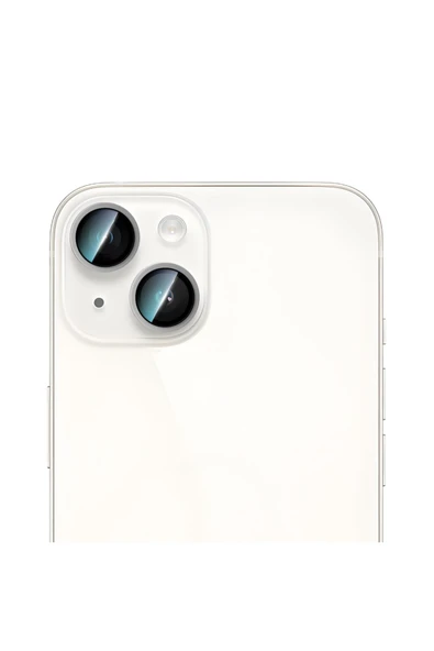 CaseWorld iPhone 14 Plus Uyumlu Alloy Serisi Oleofobik Anti Reflective Kamera Lens Koruyucu Gümüş ürün görseli 1