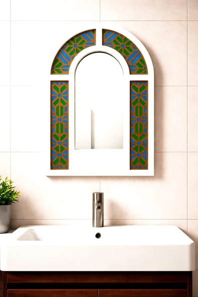 ÇİNİ DESEN Makyaj Aynası, Masa Aynası, Duvar Aynası, Dekor Ayna, Banyo-Wc Aynası, Tasarım Ayna ürün görseli 1