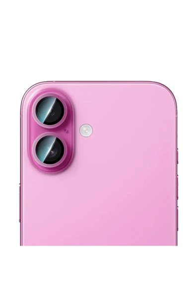 CaseWorld iPhone 16 Plus Uyumlu Alloy Serisi Oleofobik Anti Reflective Kamera Lens Koruyucu Pembe ürün görseli 1