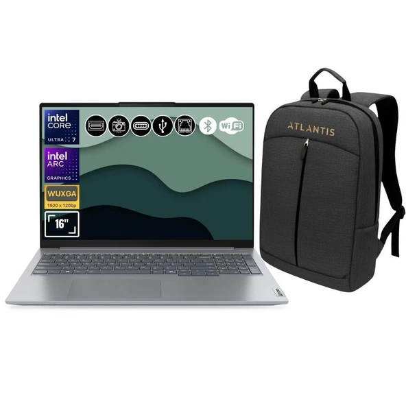 Lenovo Thinkbook 21MS008RTR Atl63 Ultra7-155H 64GB Ram 512GB SSD Arc Graphics 16" Fdos Notebook+Çanta ürün görseli 1
